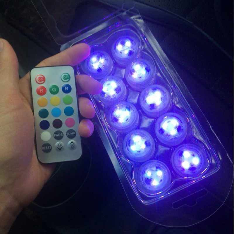 100 шт./лот красочный погружной светодиодный светильник для вазы