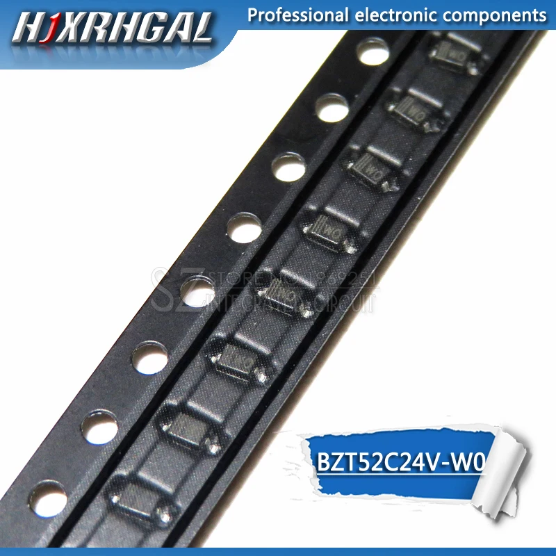 100 шт. Зенер диод BZT52C24V BZT52C SOD-323/123 WO SMD Новый и оригинальный HJXRHGAL | Электронные