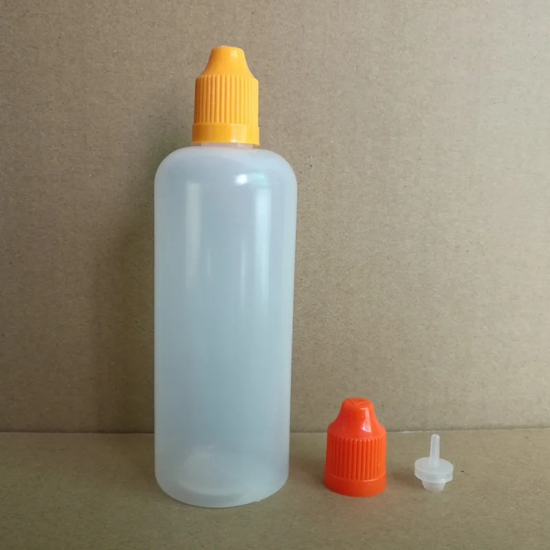 

200pcs 120ml LDPE Soft Plastic Dropper Bottles With Childproof Caps and Long fine tips For E liquid E juice Nail Gel