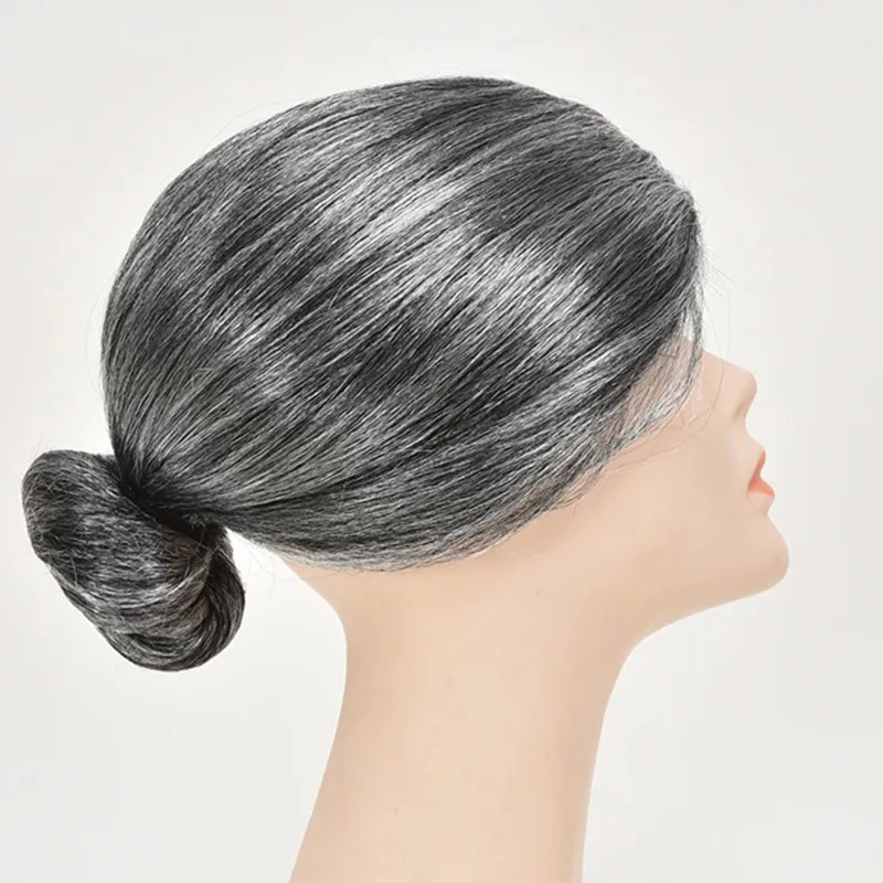 Bun Hair серый грандиозный мать бабушка маскарадный головной убор пелука костюмы на Хэллоуин Пурим карнавальное платье для маскарада, вечеринки