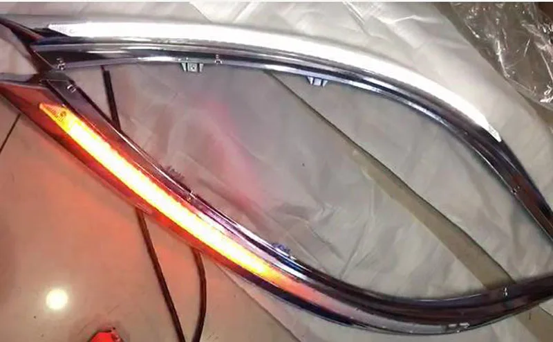 Для Toyota corolla- светодиодный DRL головной светильник для бровей, дневной ходовой светильник, противотуманная фара с плавным динамическим желтым указателем поворота