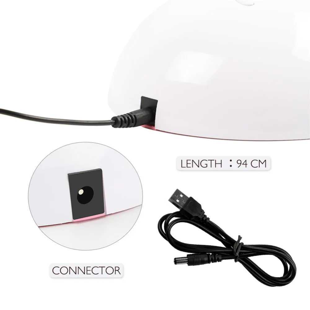36W UV Led Lamp Nail Dryer For All Types Gel 12 Leds for Machine Curing 60s90/s/120s Timer USB Connector | Красота и здоровье