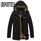 Куртка мужская плюшевая моющаяся, повседневная верхняя одежда, ветрозащитная парка с капюшоном, большие размеры, Осень-зима