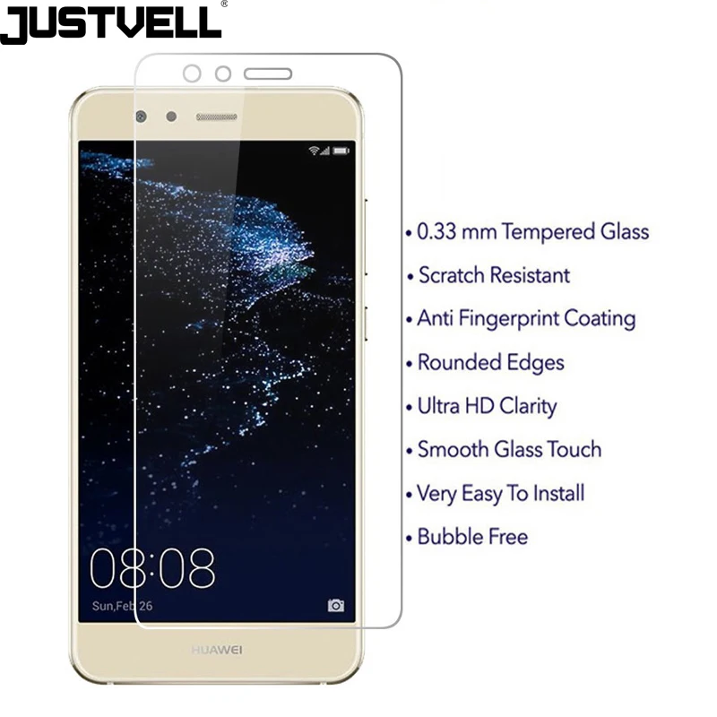 JUSTVELL 2.5D 9 H Взрывозащищенный Закаленное Стекло Пленка для HUAWEI P10 Lite Высокий Четкий