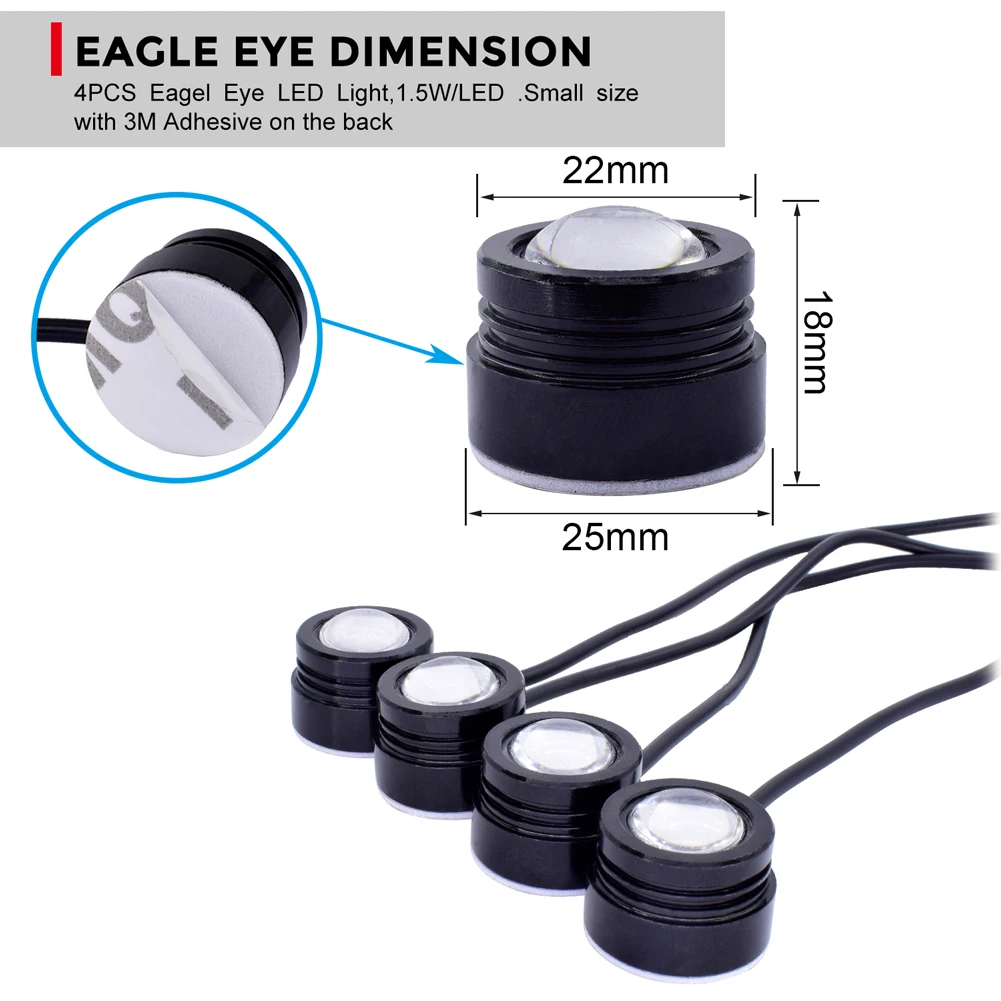 4 шт./лот COB Светодиодная лампа Eagle Eye стробоскоп с беспроводным дистанционным