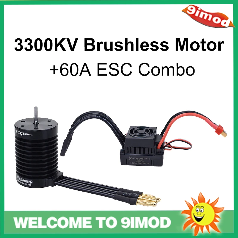 

F540-V2 3300KV 4370KV Brushless Motor Sensorless Waterproof 3.175mm+60A ESC For 1/10 RC Drift Racing Off-road Car Truck