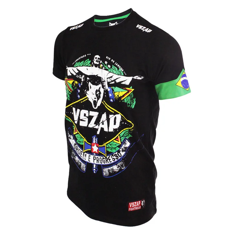 VSZAP футболка для занятий боксом Rio Spirit MMA Муай Тай Боевая фитнес майка рубашка