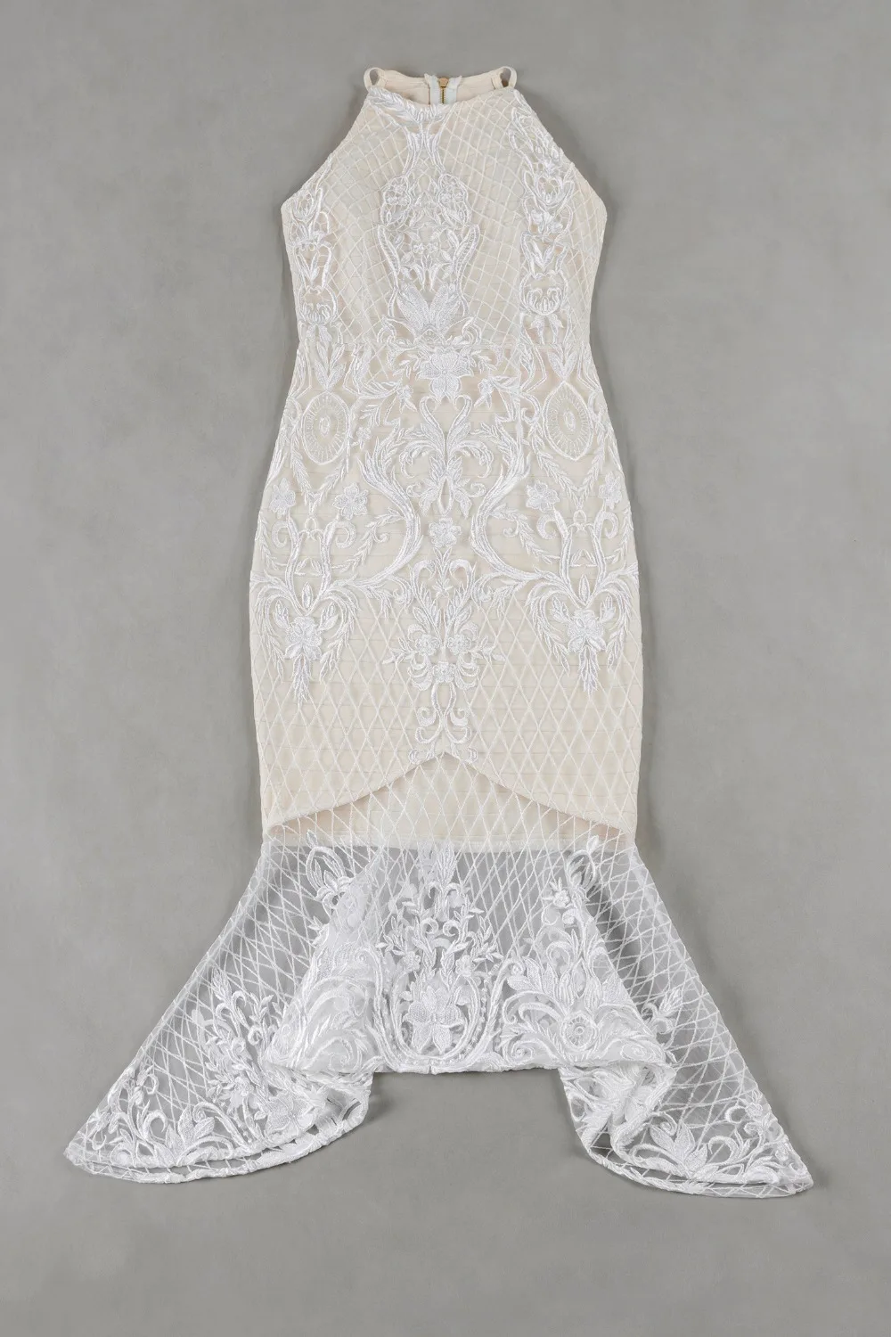 New Fashion Girl's Sleeveless White Lace Knee Length Rayon Bandage Dress Evening Party Bodycon | Женская одежда