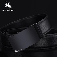 jifanpaul leather belt mens high quality black belt mens classic design metal automatic buckle belt free shipping