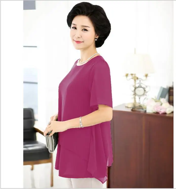 Блузка женская шифоновая с коротким рукавом большого размера 7XL|blouses plus|7xl blousesblouse