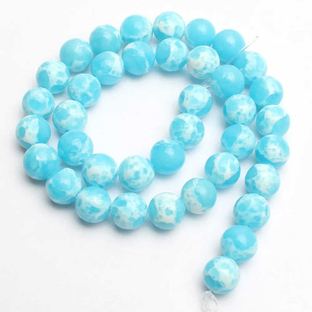 Skyblue Imperial Stone Round Loose beads ball For Jewelry Making DIY Bracelet Necklace 15 inches 6/8/10 mm pick size | Украшения и
