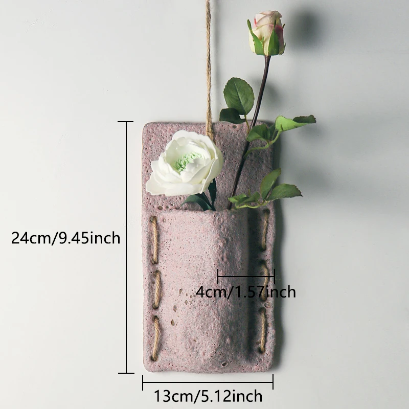 Pink(Without flowe) Северное растение настенный цветочный горшок веревочный держатель веревочный настенный домашний сад балкон Декор керамический суккулентный горшок цветочный горшок ваза - Цвет: Pink(Without flowe)