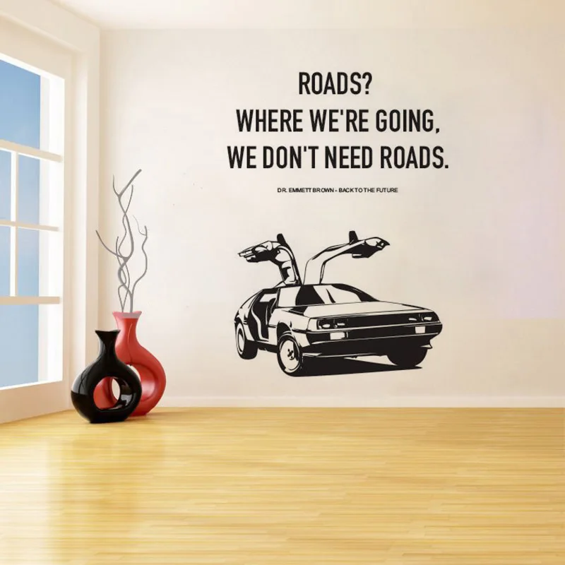 Наклейка на стену YOYOYU A Poster Back to the Future Car Quote Decals для гостиной, спальни, домашнего декора, с возможностью снятия ZX527. - Фото №1
