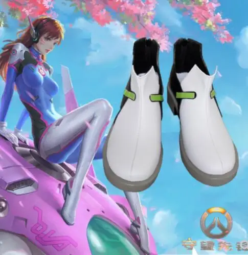 

New Over Game Character DVA Cosplay Costumes Shoes DVA Cosplay Shoes Women Ganme Cosplay White Shoes