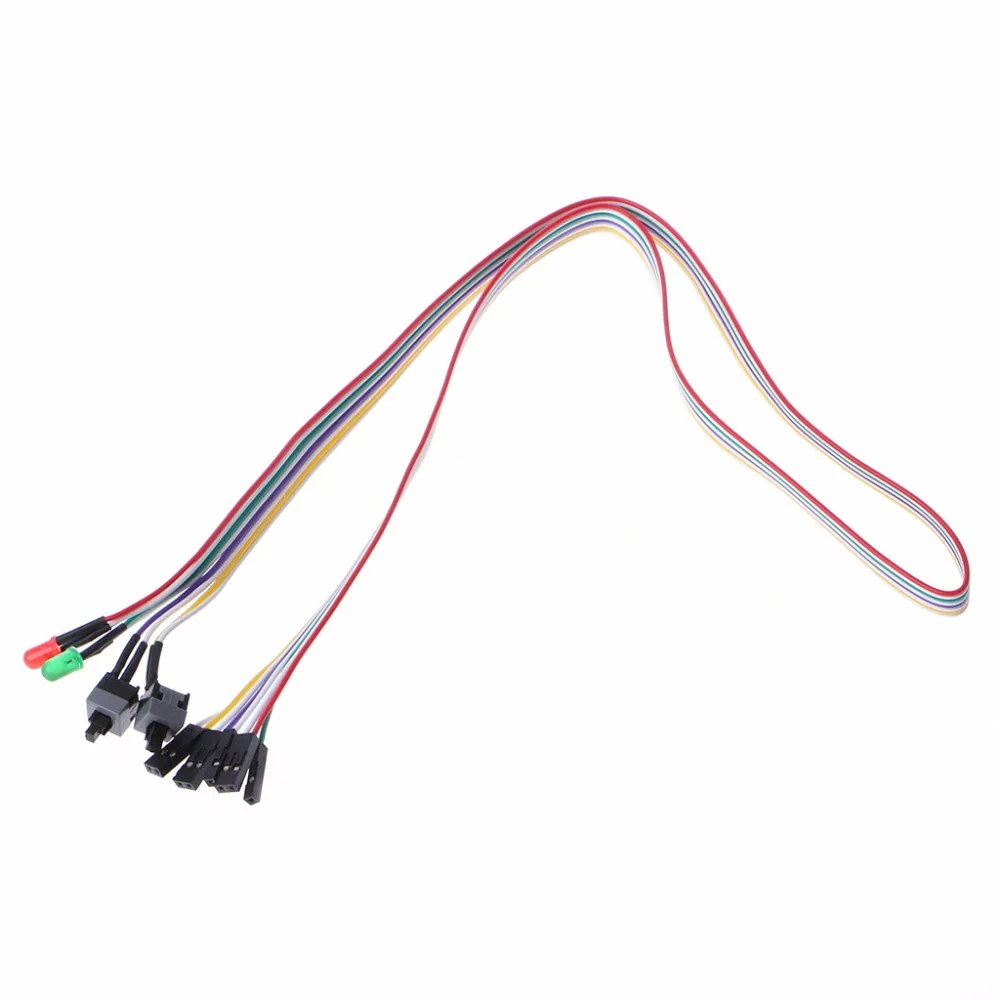 Корпус ПК красный зеленый LED лампа ATX источник питания Сброс переключатель HDD