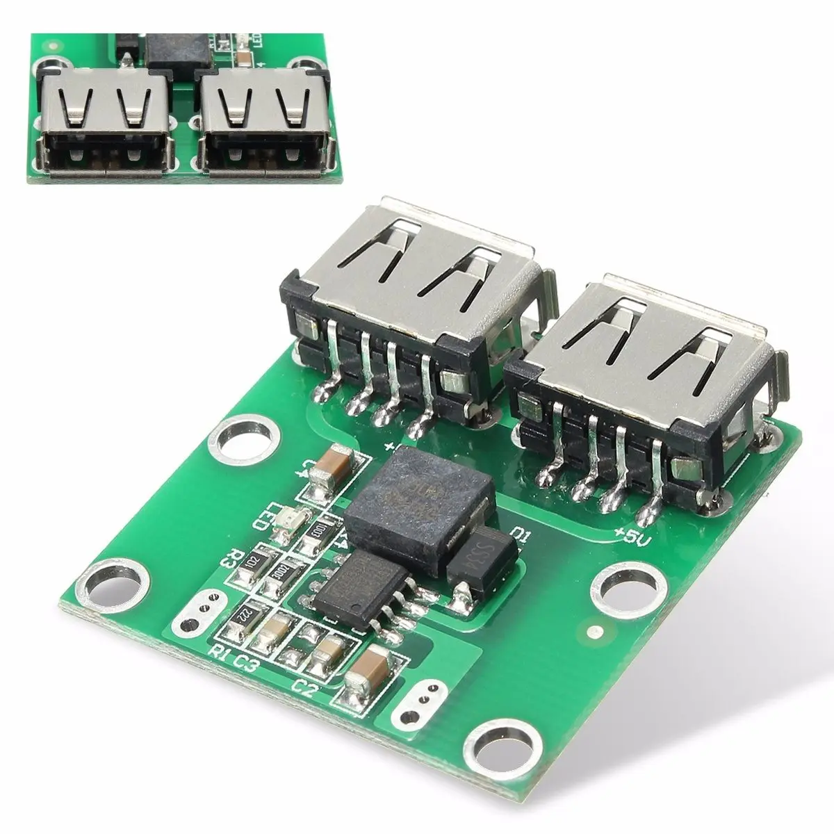 Новое поступление 1 шт. двойной USB выход 9 В/12 В/24 В до 5 DC-DC 3A понижающий модуль