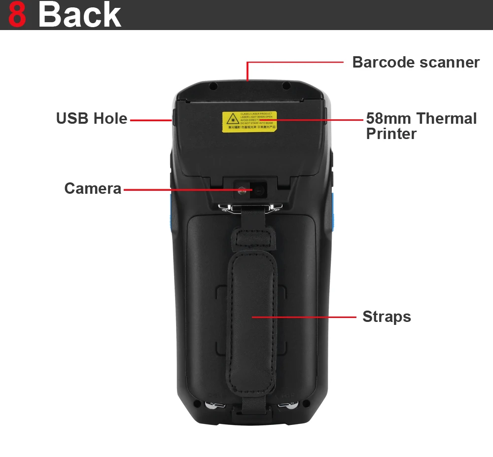 Новое поступление КПК Android 7 0 Ручной терминал с термопринтером встроенный RFID