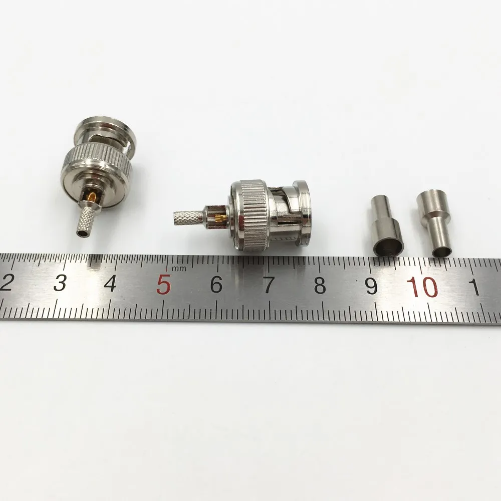 50 шт. латунь штекер BNC обжимной припой для окон LMR100 RG316 RG174 RG178 кабель RF Coax Radio прямой