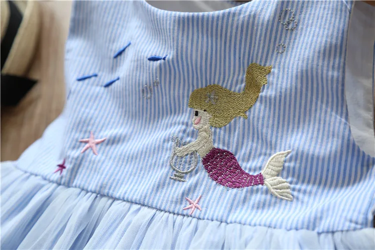 Y32174240 2018 Summer Dresses For Girl Dress Striped Embroidery Baby Clothes Girls Princess Kids Children | Детская одежда и обувь