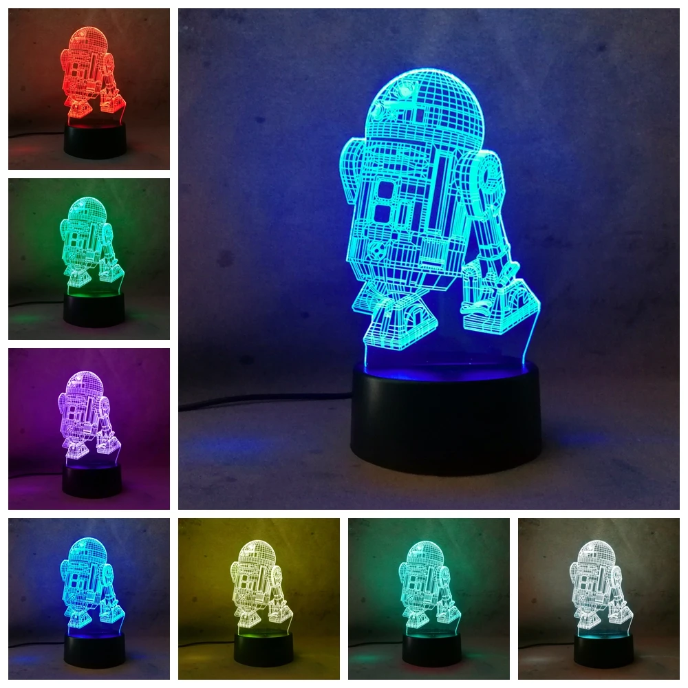 Светодиодный ночник Lave Lampara Star War 3d светильник Darth Vader сенсорный экран USB 7