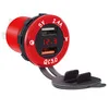 Buendeer, новинка, адаптер для прикуривателя, водонепроницаемый, 2 порта, USB QC3.0, автомобильное зарядное устройство, 5 В, 3,4 А, выход, светодиодный дисплей напряжения - Название цвета: Red