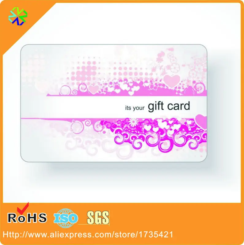 it's your gift card custom artwork CMYK 4 colors printing plastic pvc gift card printing