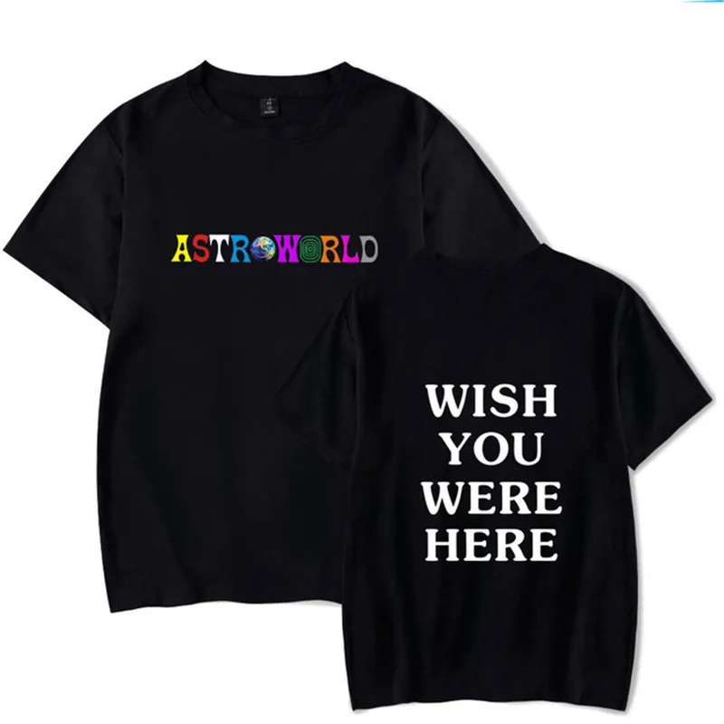 Новое поступление футболка ASTROWORLD для мужчин и женщин в стиле хип-хоп футболки с