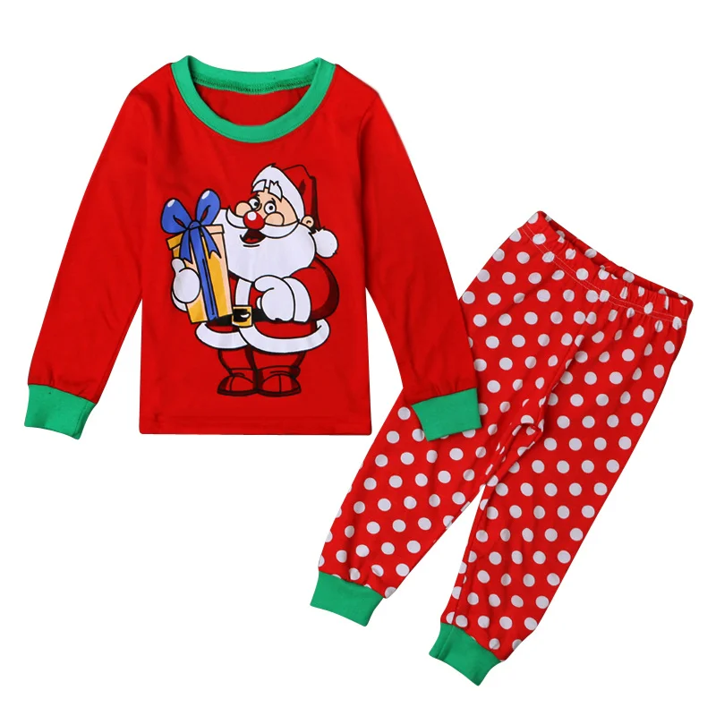 Christmas Kids Pajamas Santa Claus Cotton Boys Girls Sleepwear Suit Long Sleeve Children Clothing Sets Baby Nightwear Brand | Детская