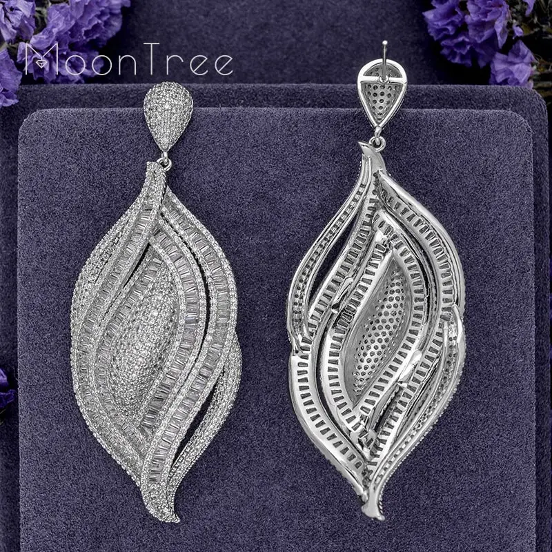 Женские серьги с фианитами 75 мм|Серьги-подвески| |