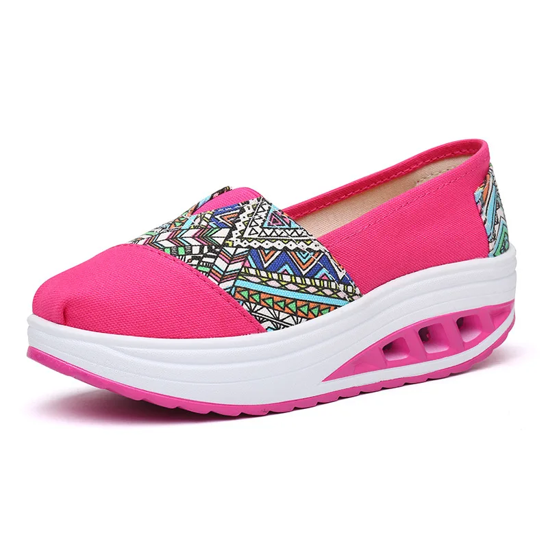 Hot 2020 New Spring Canvas Shoes Wedges Sway Women Sneakers Air Cushion Spell Color Breathable Fashion Casual | Обувь