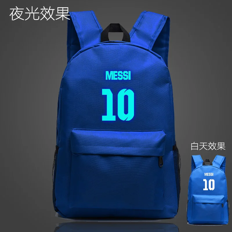 2016 Творческий Messi 10 # рюкзаки ночь яркие сумки Барселона школьная machila подростков