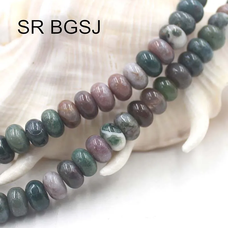 Бесплатная доставка 5x8 мм Оптовая торговля Rondelle индийский агат оникс натуральный