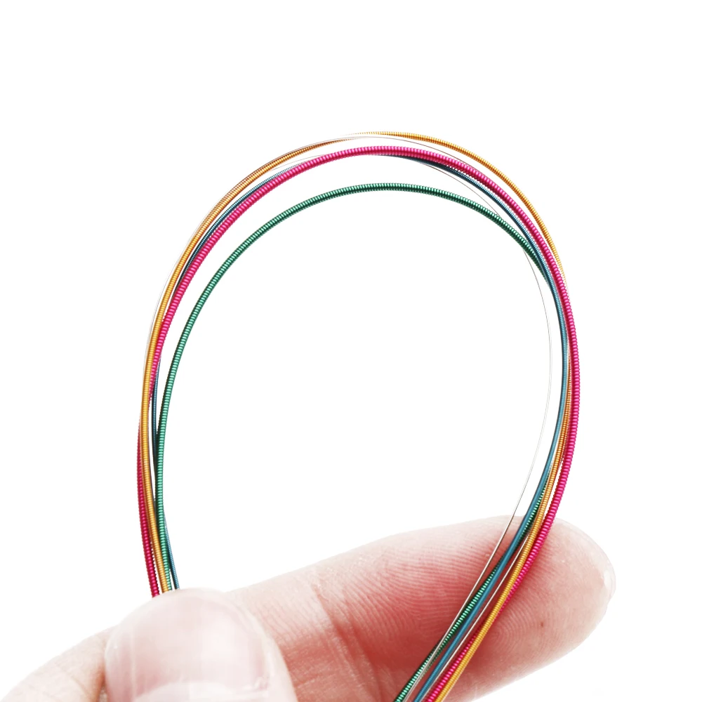 1 Set 6PCS Strings Universal Steel Core E-A Colorful Acoustic Guitar Strings Musical Instrument Guitar Parts Accessories