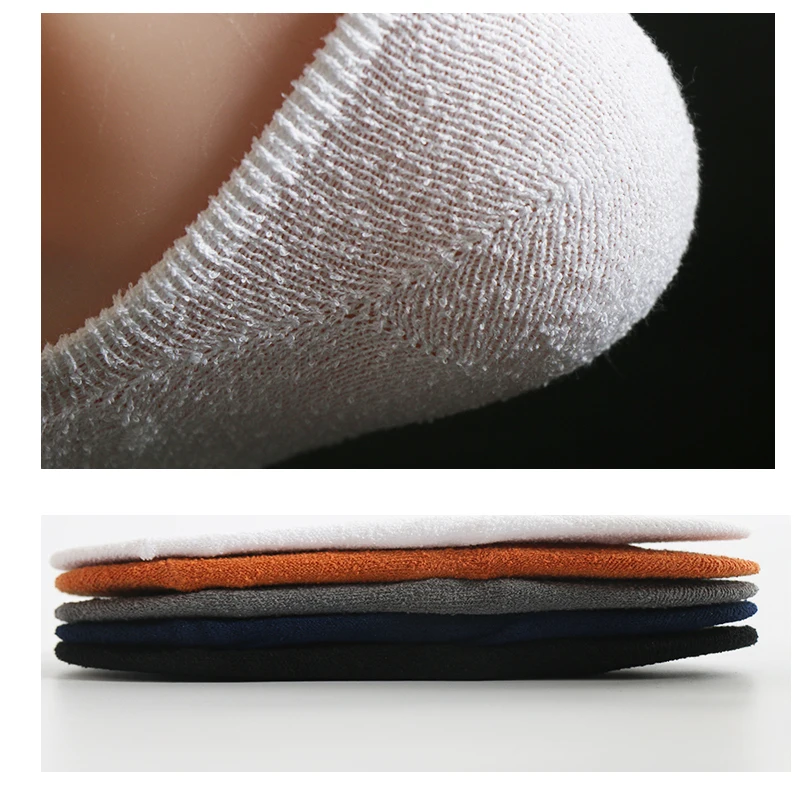 

5 Packs Summer Men Solid Candy Color Circle Yarn Invisible No Show Liner Socks Male Sports Orang Low Cut Meias Silicone Non-Slip