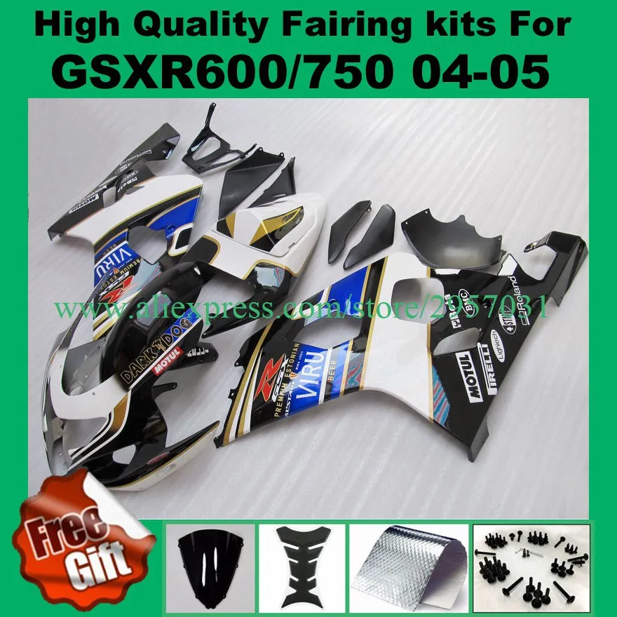 

9Gifts,Injection Fairings for SUZUKI GSXR600 750 2004 2005 GSX-R600 GSX-R750 04 05 K4 K5 GSXR750 ABS fairing kits #56LL-1F7