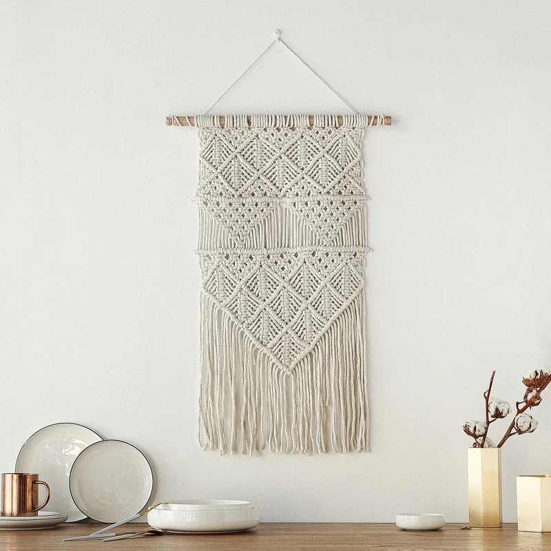 100% хлопок белый домашний Настенный декор декоративный ковер ручной работы