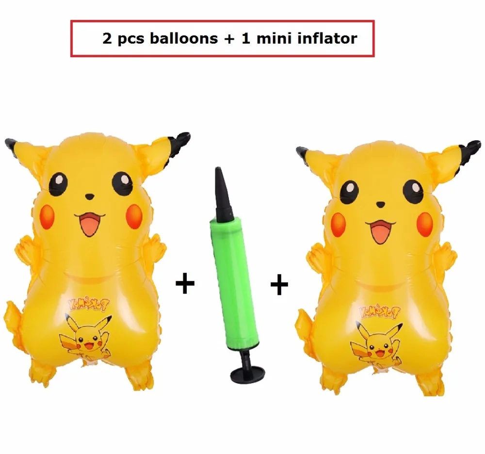 2 шт многоразовые игрушки Pokemon мультфильм воздушный шар + надувной Пикачу