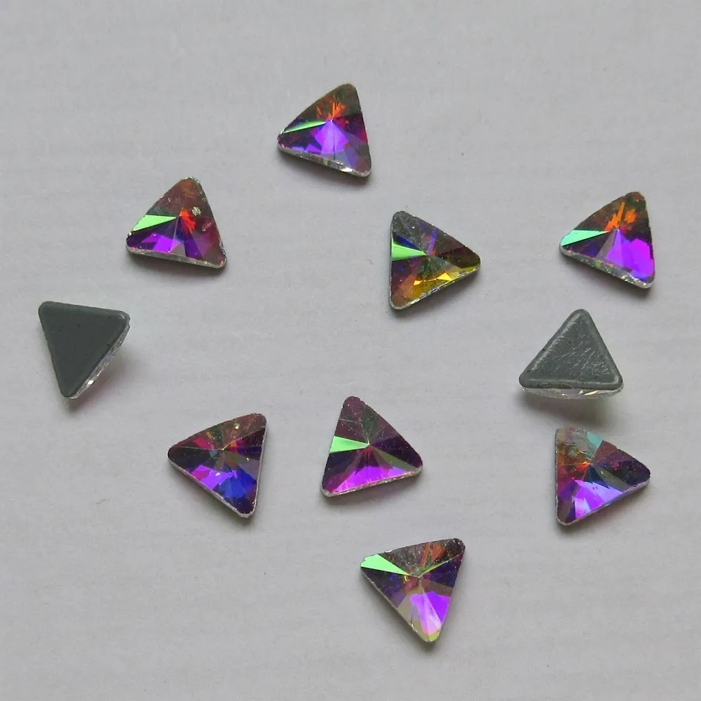 sharp triangle 5mm Высокое качество Кристалл AB исправление стразы особой формы камни железа на плоской задней части горячей фиксации кристаллы для украшения свадебного платья - Цвет: sharp triangle 5mm