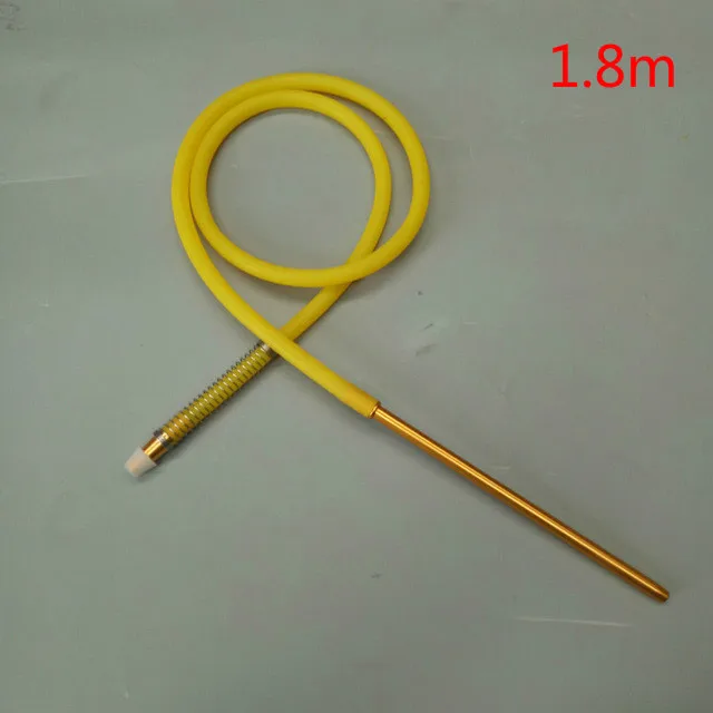 yellow 1,8 m SAYA shisha силиконовая трубка для кальяна с алюминиевым горлышком - Цвет: yellow