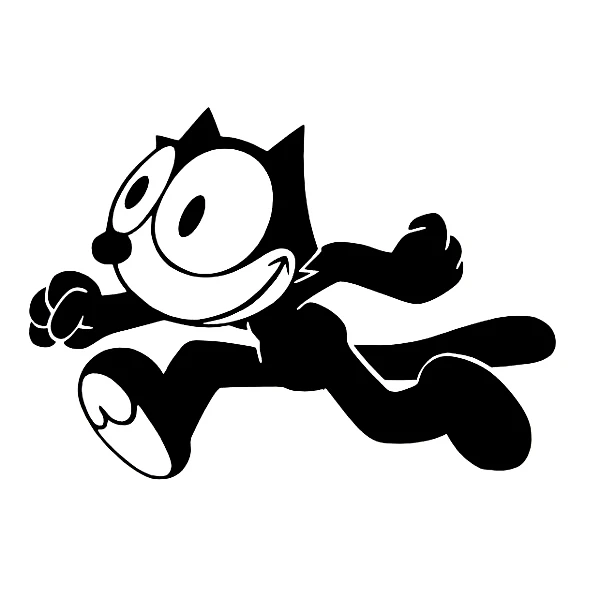 15X18cm Feli Cat Run виниловая забавная мультяшная наклейка для автомобиля Наклейка