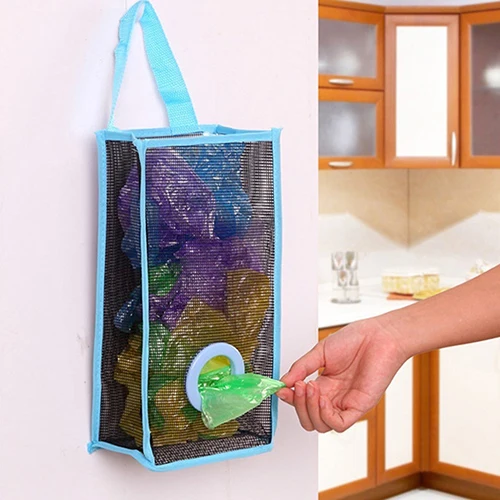 

Breathable Mesh Hanging Kitchen Garbage Bag Storage Packing Bag Organiser