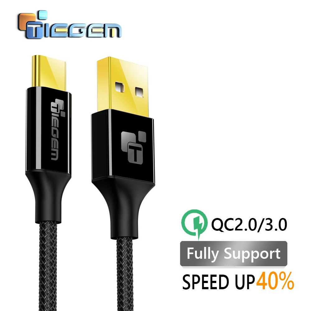 

TIEGEM 3A USB Type C Cable USB Type-C Fast Charging USB-C Data Sync Charger Cables for Samsung Galaxy S8 for Xiaomi 5 OnePlus 2