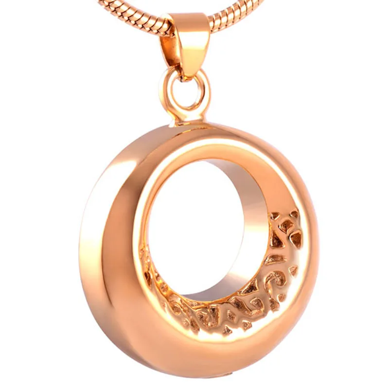 

IJD8197 Life Circle Eternal Stainless Steel Cremation Souvenir Pendant Ashes Urn Milky Necklace for Jewelry