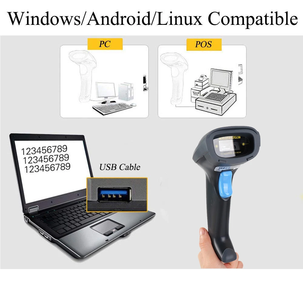 BS YC001 CCD сканер штрих кода 1D USB считыватель кодов POS для инвентаризации ручной