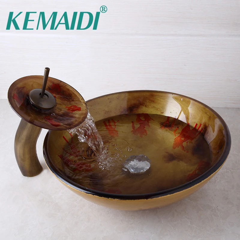 Современный Смеситель KEMAIDI для раковины в ванную комнату античное Латунное