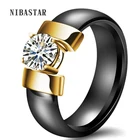 Кольцо женское из нержавеющей стали, с керамическим покрытием, 6 мм