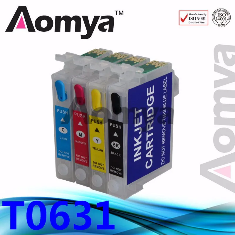 Aomya replacement Refillable Ink Cartridge For EPSON T0631 - T0634 STYLUS C67 C87 CX3700 CX4100 CX4700 Printer | Компьютеры и офис