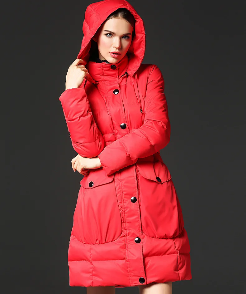 New women winter jackets long parka 2019 Fashion red Slim Hooded warm down coat Winter Jacket Female Outwear | Женская одежда