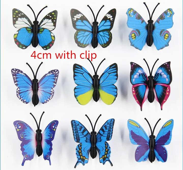 4cm with clip 5 разных цветов, пасхальное украшение, женские, девичьи шпильки, 3D, двойная бабочка для девушек, заколка для волос, эксклюзивные аксессуары для волос для девочек - Цвет: 4cm with clip