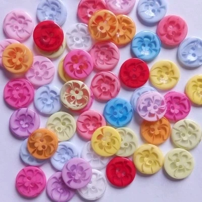 200 PCS/lot Resin Flatback round Colorful Buttons Decorative Button DIY Sewing Tools | Дом и сад